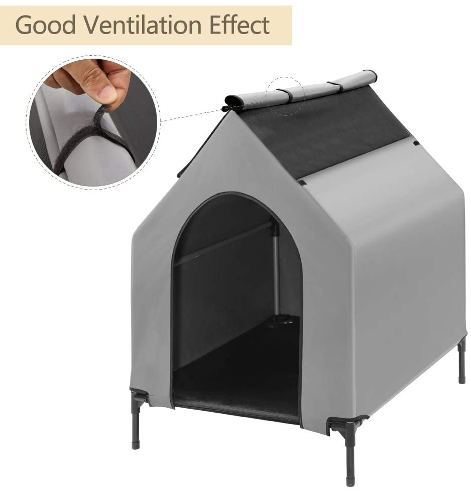 Fit Choice Elevated Dog House, MORE than BASICS Breathable 600D PVC Medium Dog House for Puppy W/ Textilene 2X1 Bed & 1X1 Window, Ventilated Dog House W/ Extra Carrying Bag Max Weight 55 Lbs (Medium) Animals & Pet Supplies > Pet Supplies > Dog Supplies > Dog Houses Fit Choice   