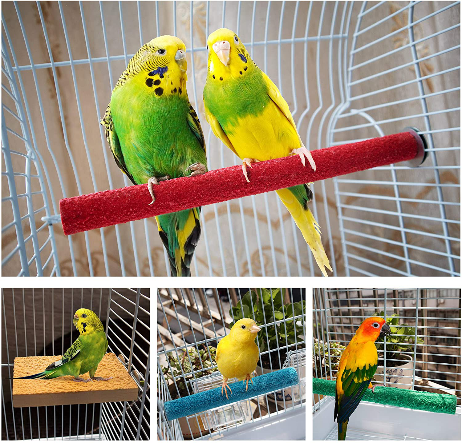 GAGILAND Parrot Bird Perch Stand Natural Wood Platform Paw Grinding Stick for Parakeet Cockatiels Lovebirds Bird Cage Accessories Animals & Pet Supplies > Pet Supplies > Bird Supplies > Bird Cages & Stands GAGILAND   