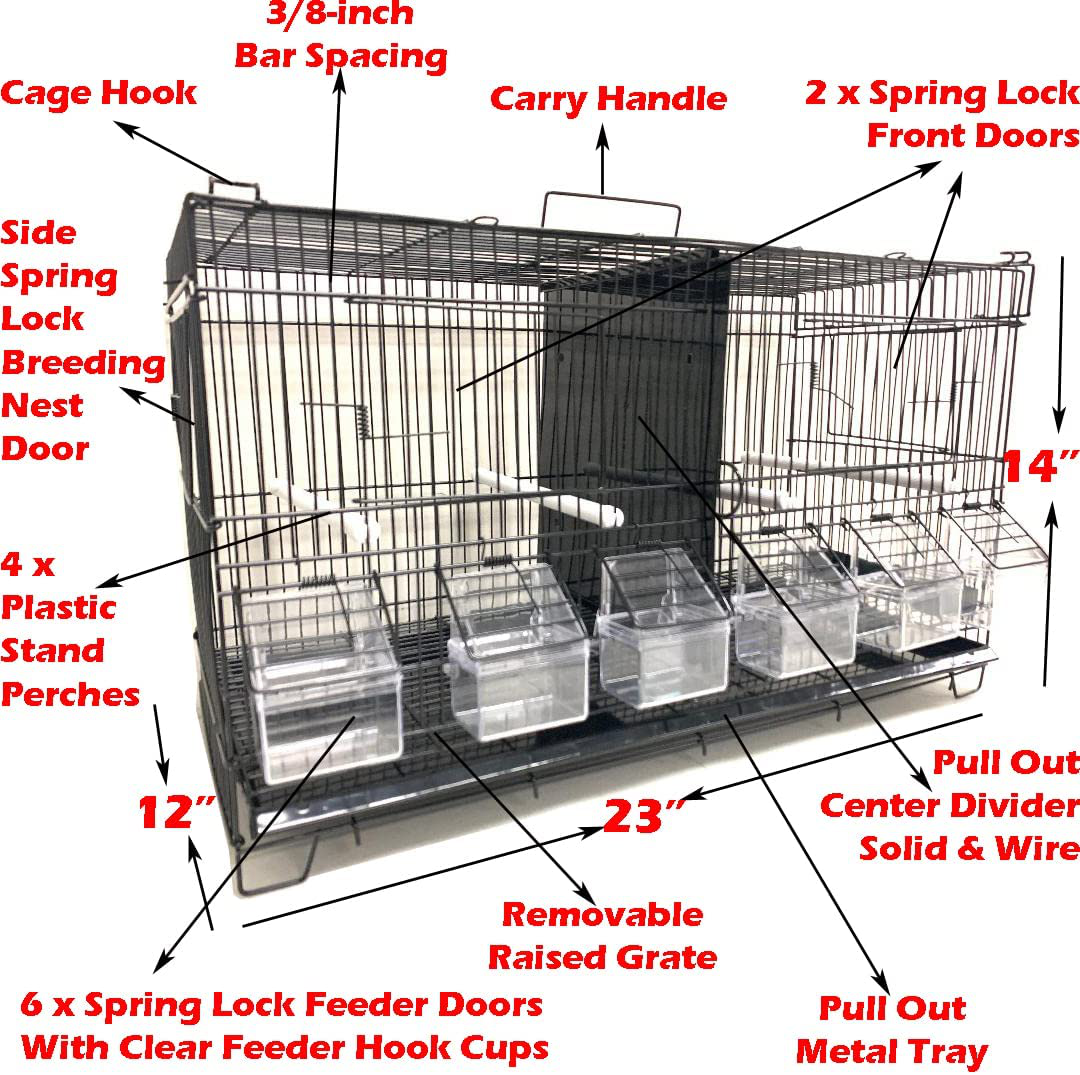 Mcage 4 of Stack and Lock Double Breeder Cage Bird Breeding Cage with Removable Center Dividers and Breeder Doors Animals & Pet Supplies > Pet Supplies > Bird Supplies > Bird Cages & Stands Mcage   