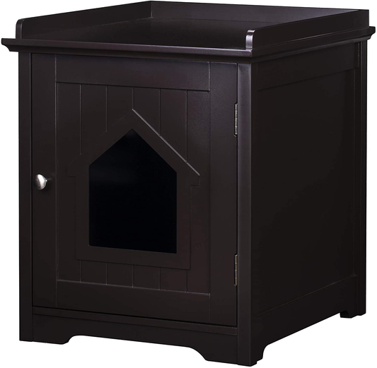 PAWLAND Decorative Cat House,Cat Home, Indoor Pet Crate - Litter Box Enclosure Animals & Pet Supplies > Pet Supplies > Cat Supplies > Cat Furniture PAWLAND Espresso  