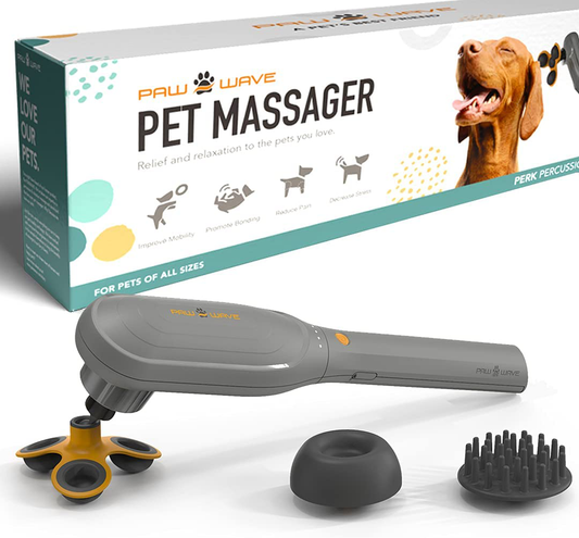 PAW WAVE PERK Percussion Pet Massager for Dogs and Cats with 3D Flex, Cupping and Vibration Brush Tips Designed to Help Relieve Tight Muscles, Improve Circulation, Reduce Tensions Animals & Pet Supplies > Pet Supplies > Dog Supplies > Dog Treadmills PADO   
