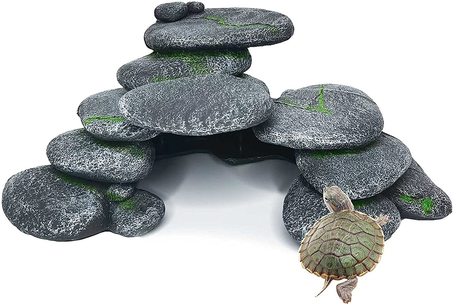 Kathson Turtle Basking Rock Reptile Hiding Cave Climbing Platform Frog ...