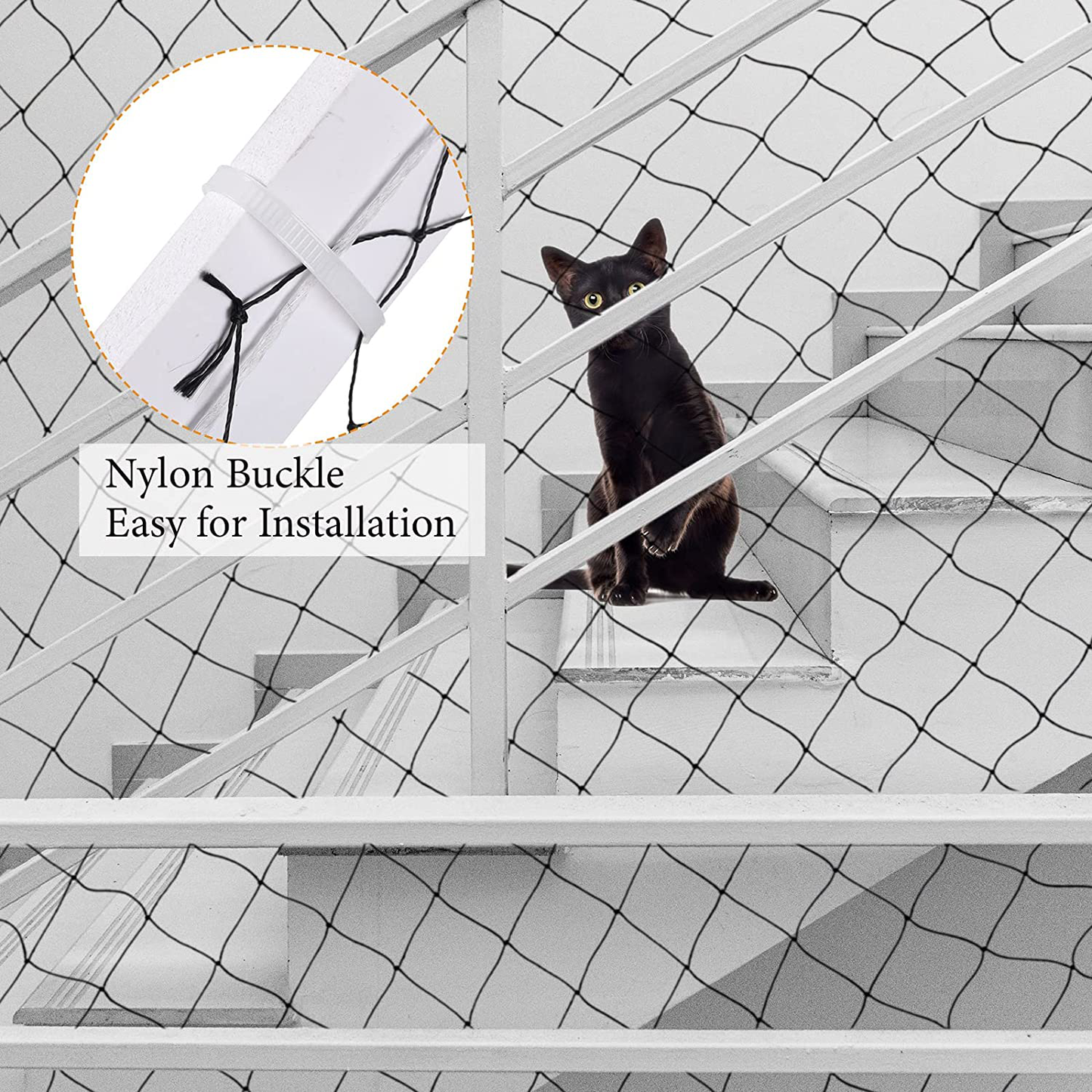 Cat Balcony Net Cat anti Fall Fence Dog Pet Net Nylon Deck Netting for Pets Black Balcony Netting Mesh Garden Netting for Balcony Window Stair Railing Pet Safety Guard Protection Outdoor Indoor Animals & Pet Supplies > Pet Supplies > Fish Supplies > Aquarium Fish Nets Shappy   