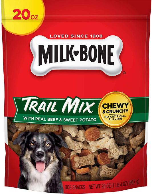 Milk-Bone Trail Mix Chewy & Crunchy Dog Treats, Beef & Sweet Potato Animals & Pet Supplies > Pet Supplies > Dog Supplies > Dog Treats Milk-Bone 20 Ounce (Pack of 1)  