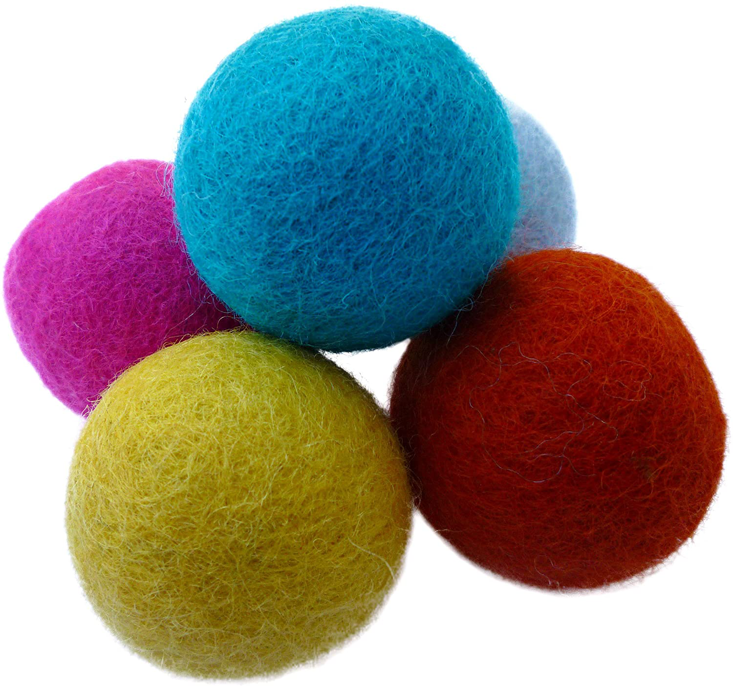 Earthtone Solutions Wool Felt Ball Toys for Cats and Kittens, Fun Adorable Colorful Soft Quiet Felted Fabric Balls, Unique for Cat Lovers, Merino Wool, Hand Made in Nepal Animals & Pet Supplies > Pet Supplies > Cat Supplies > Cat Toys Earthtone Solutions   