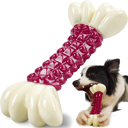Rmolitty Dog Toys for Aggressive Chewers, Indestructible Chew Bone with Bacon Flavor for Large Medium Breed Dogs Animals & Pet Supplies > Pet Supplies > Dog Supplies > Dog Toys Rmolitty Red  