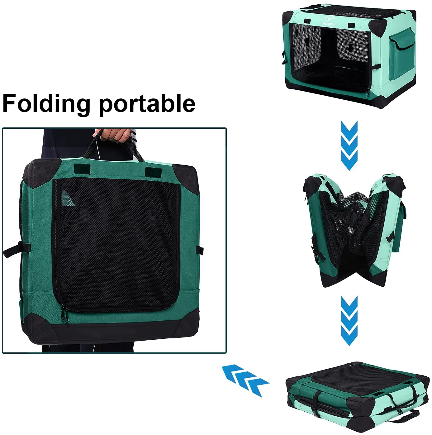 Ownpets 4 Door Dog Soft Crate Folding Portable Soft-Sided Crate