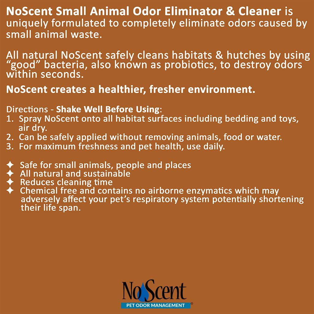 No Scent Small Animal - Professional Pet Waste Odor Eliminator & Cleaner - Safe All Natural Probiotic & Enzyme Formula Smell Remover for Hutches Tanks Enclosures Bedding Toys and Surfaces Animals & Pet Supplies > Pet Supplies > Small Animal Supplies > Small Animal Bedding No Scent Pet Odor Management   