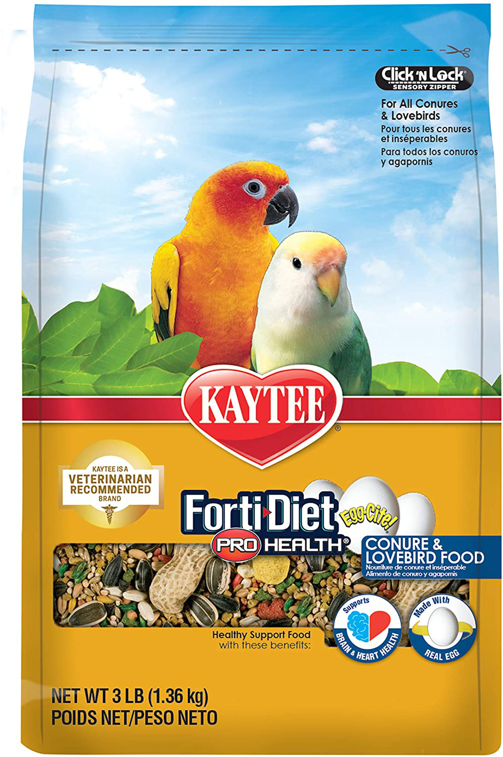 Kaytee Forti-Diet Pro Health Egg-Cite! Food Conure 3Lb Animals & Pet Supplies > Pet Supplies > Bird Supplies > Bird Food Kaytee   