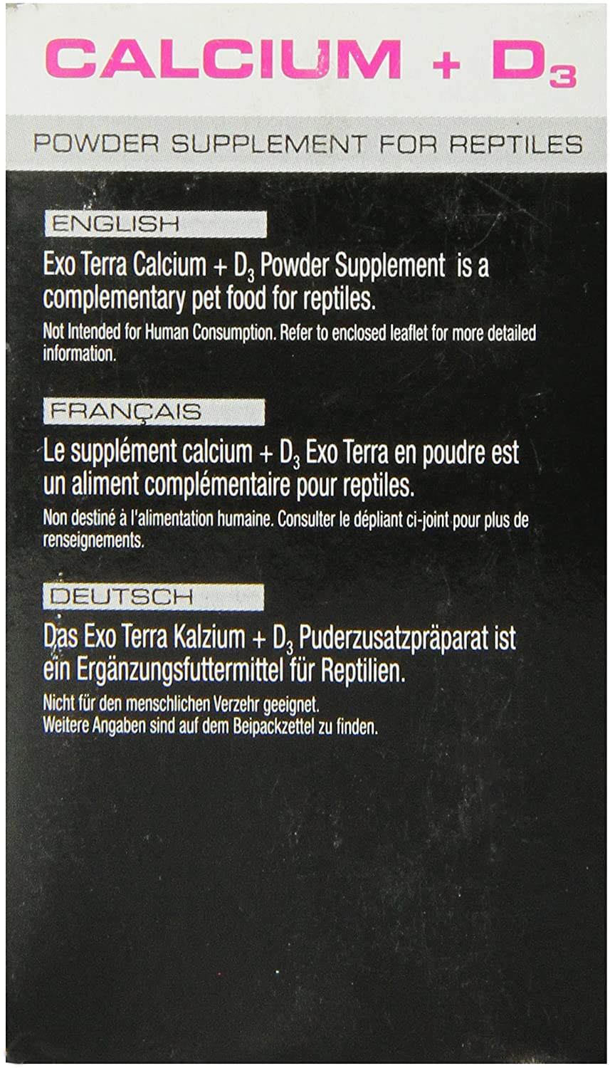 Exo Terra Calcium + D3 Powder Supplement Animals & Pet Supplies > Pet Supplies > Reptile & Amphibian Supplies > Reptile & Amphibian Substrates Exo Terra   