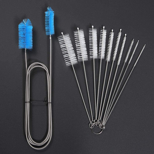 Aquarium Filter Brush Set, Flexible Double Ended Bristles Hose Pipe Cleaner with Stainless Steel Long Tube Cleaning Brush and 10 Pcs Different Sizes Bristles Brushes for Fish Tank for Home Kitchen Animals & Pet Supplies > Pet Supplies > Fish Supplies > Aquarium Cleaning Supplies ACKEIVTO   