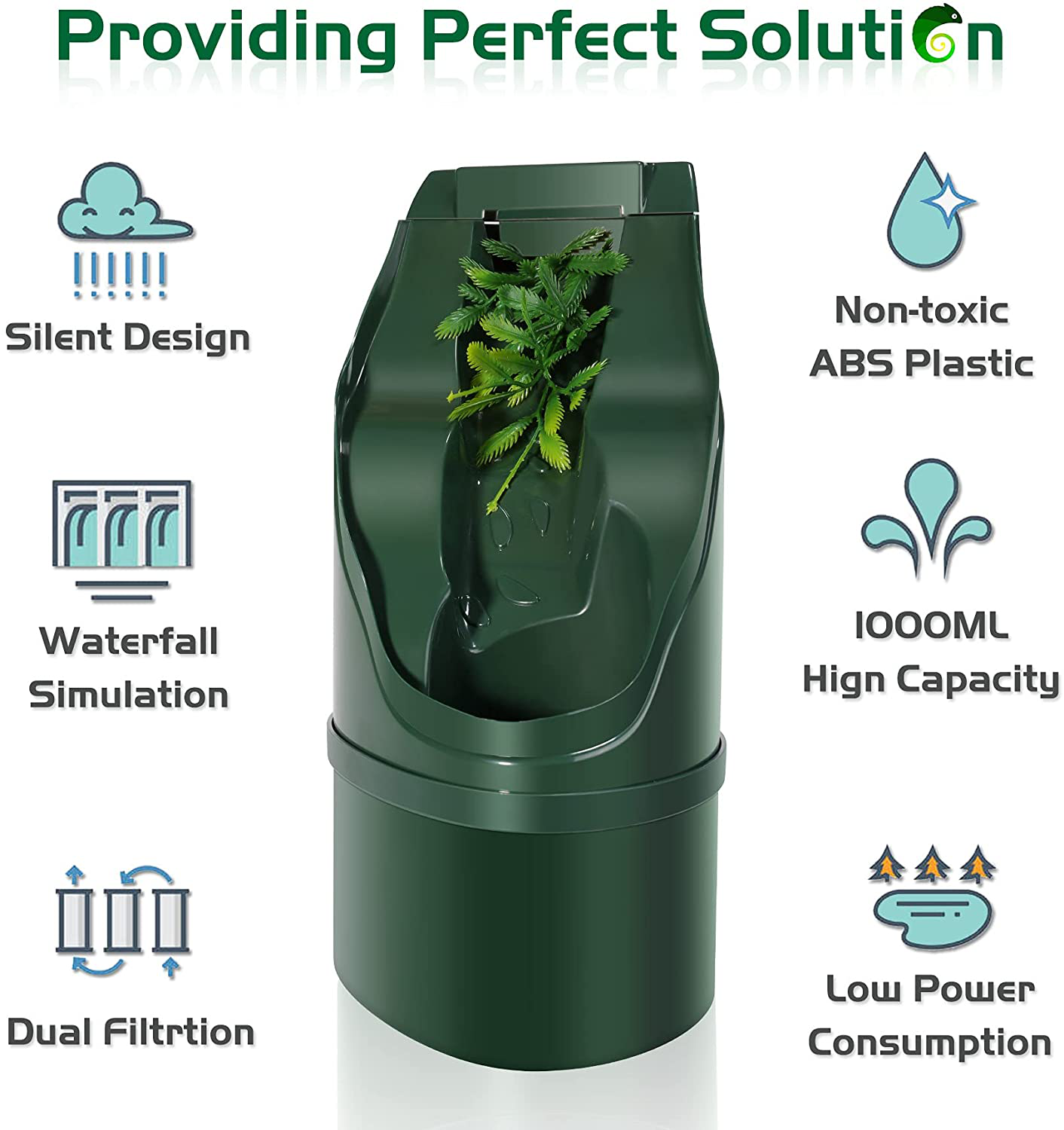 NEPTONION Reptile Chameleon Cantina Drinking Fountain Water Dripper Comes with Feeding Tongs and Frosted Tweezer for Amphibians Insects Lizard Turtle Snake Spider Frog Gecko Animals & Pet Supplies > Pet Supplies > Reptile & Amphibian Supplies > Reptile & Amphibian Habitat Accessories NEPTONION   