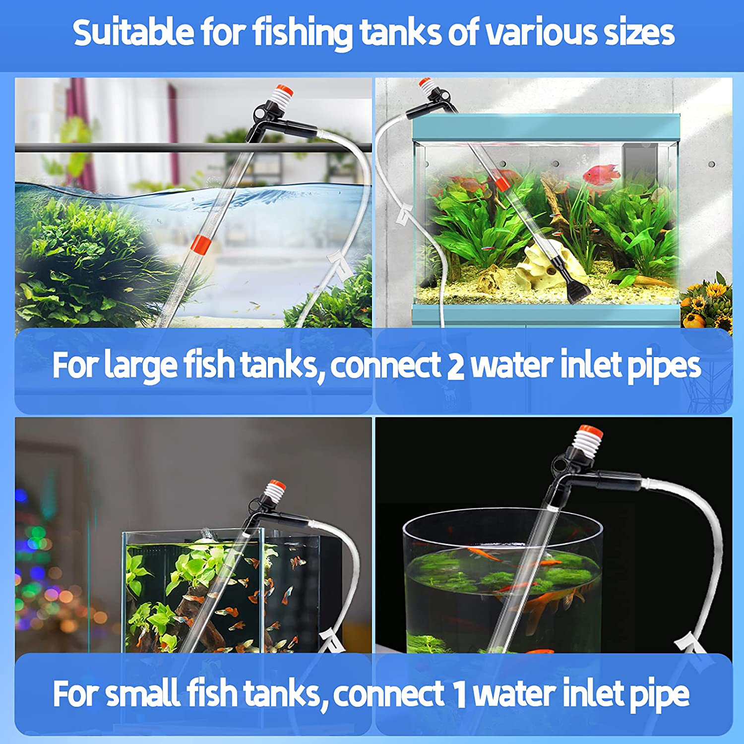 STARROAD-TIM Fish Tank Aquarium Gravel Cleaner Kit Long Nozzle