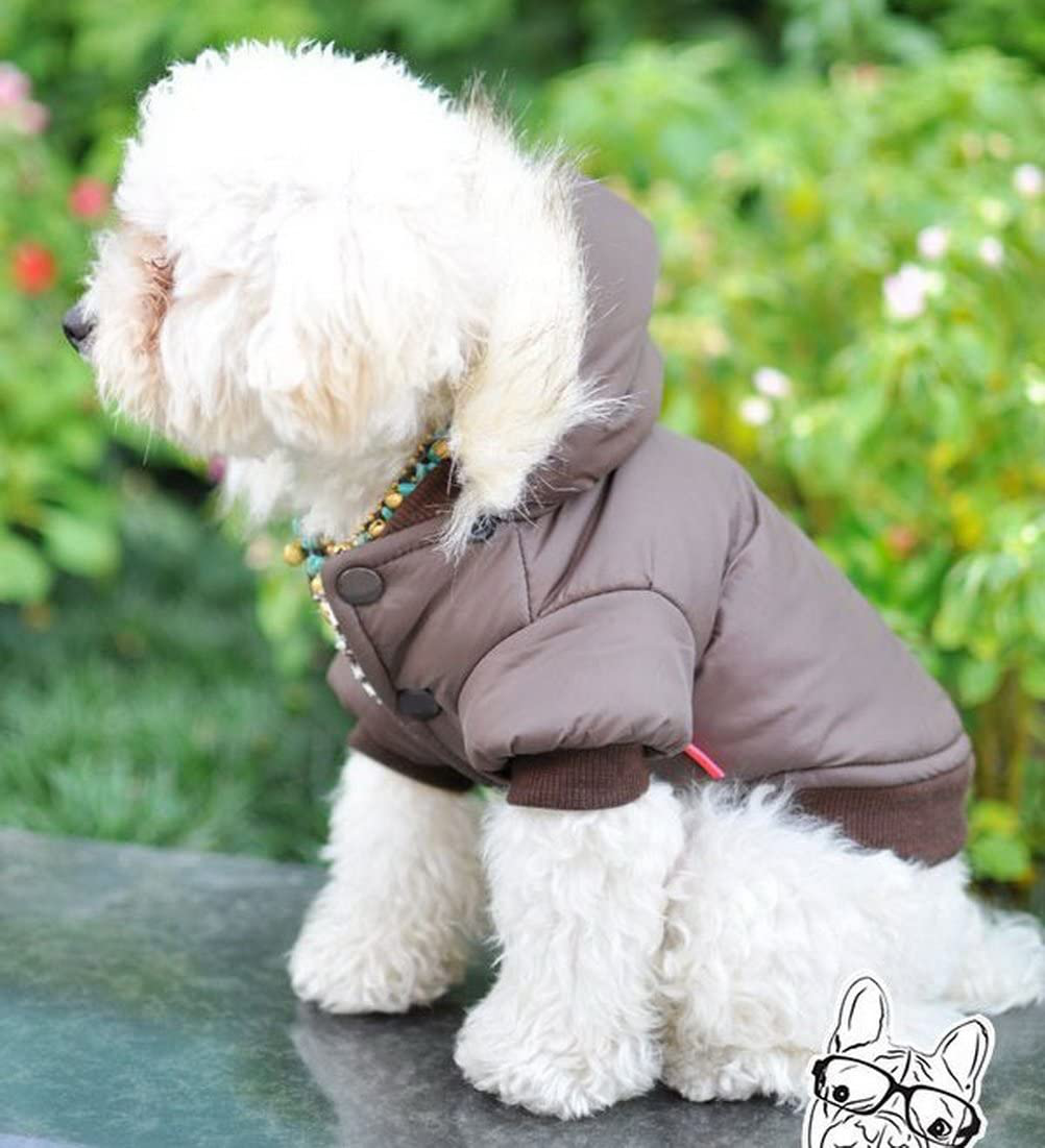 LOVEPET Snowflake Reversible Dog Winter Coat Removable Hoodies Dog Clothes for Small Dogs