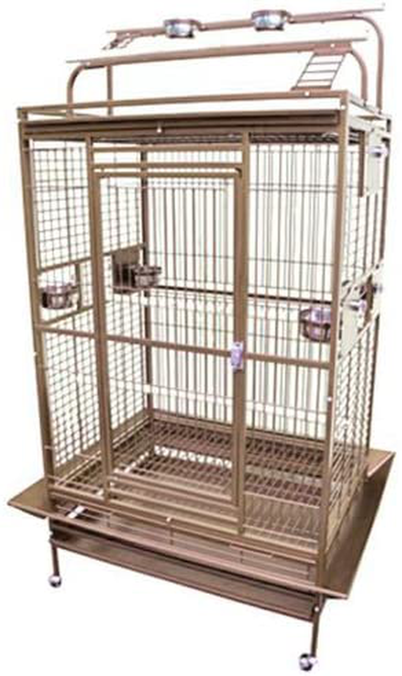 KING'S CAGES 8003628 Play Pen Bird Cage - 36" W X 28" D X 71" H Parrot CAGE Bird Cages Toy Toys African Grey Cage Amazons Congo and Timneh Greys Cockatoos Macaws Animals & Pet Supplies > Pet Supplies > Bird Supplies > Bird Toys King's Cages SANDSTONE  