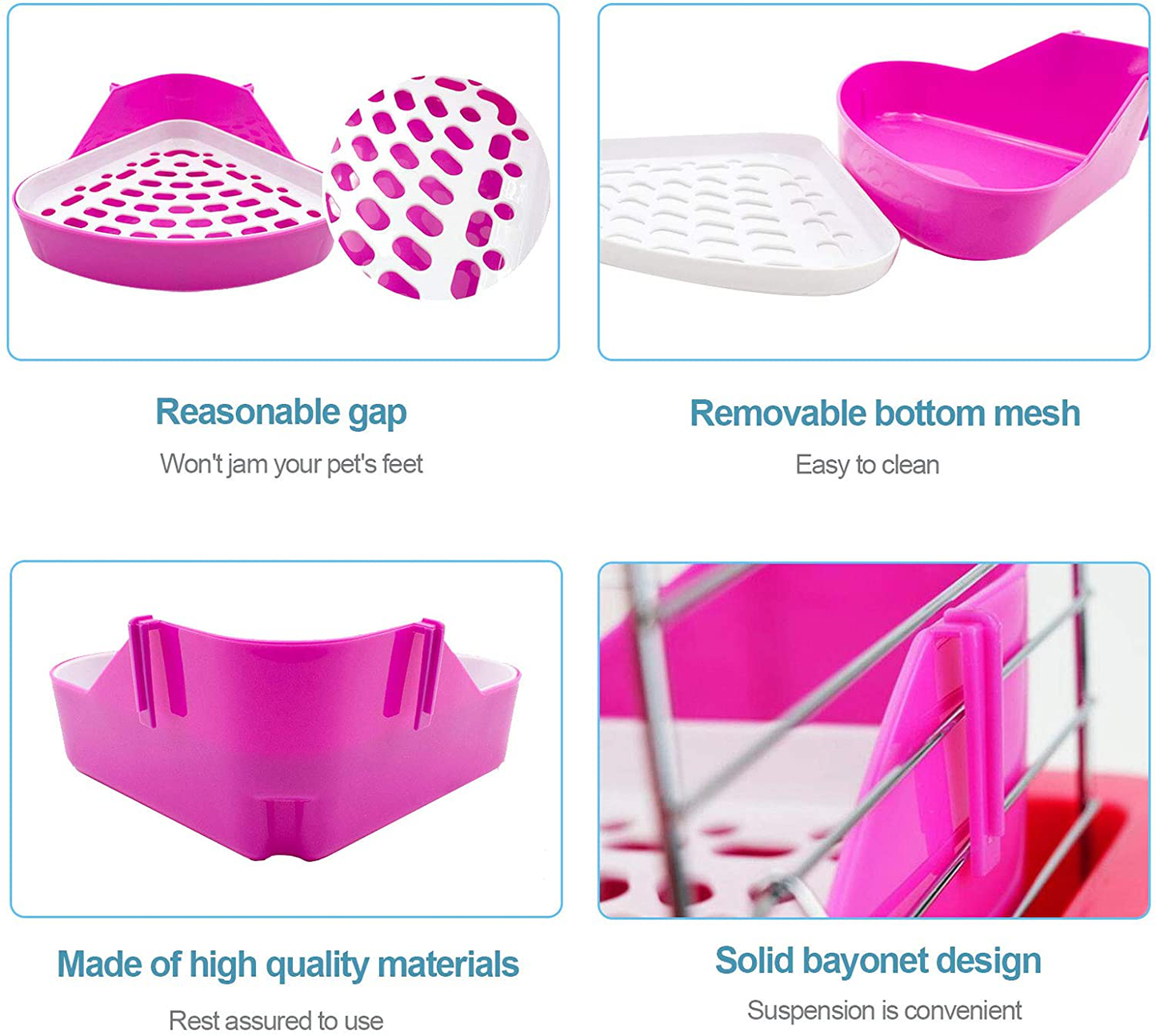 Kathson Triangle Potty Trainer Corner Bunny Toilet Guinea Pig Litter Bedding Plastic Box Pet Pan for Rabbit Chinchilla Hamster Ferret Small Animal(Pink) Animals & Pet Supplies > Pet Supplies > Small Animal Supplies > Small Animal Bedding kathson   