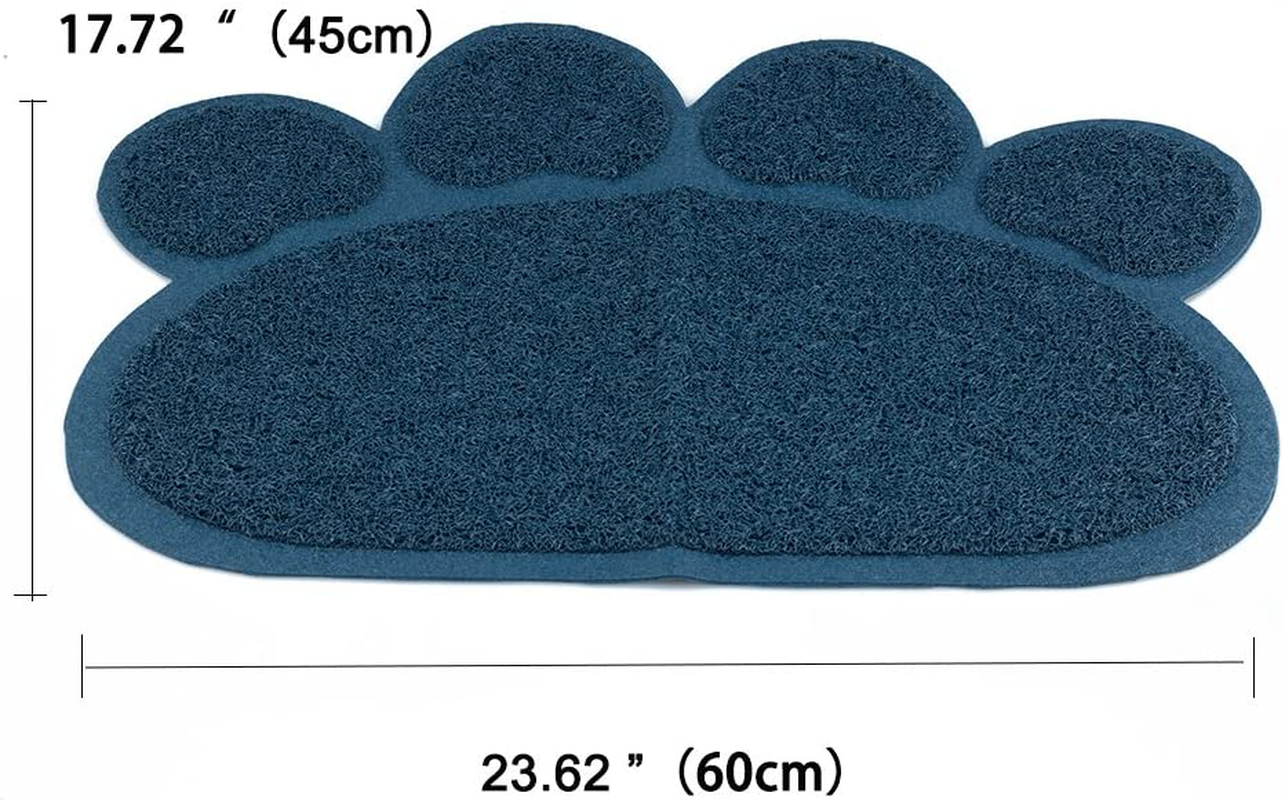 Shirley&Linda Cat Litter Box Mat, Dogs Pets Cats Food Feeding Bowl Mats, Foot Print Design,23.62’'X17,72' (Navy Blue,Dark Blue) Animals & Pet Supplies > Pet Supplies > Cat Supplies > Cat Litter Box Mats Shirley&Linda   