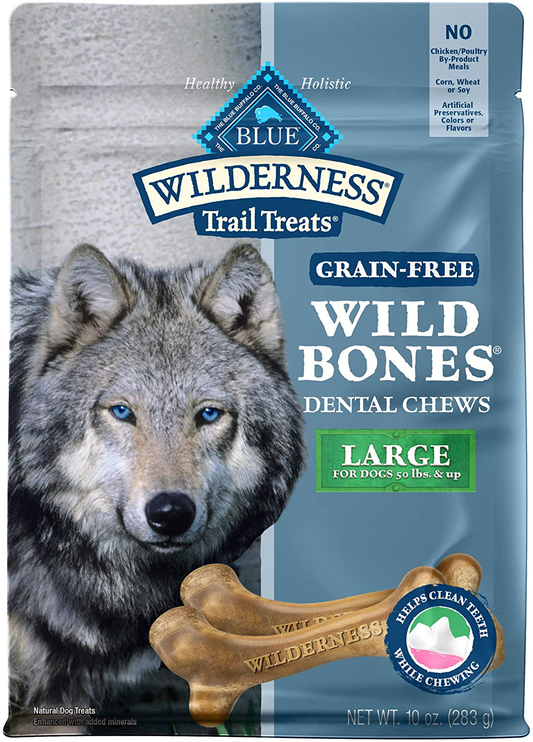 Blue Buffalo Wilderness Wild Bones Grain Free Dental Chews Dog Treats Animals & Pet Supplies > Pet Supplies > Dog Supplies > Dog Treats Blue Buffalo   