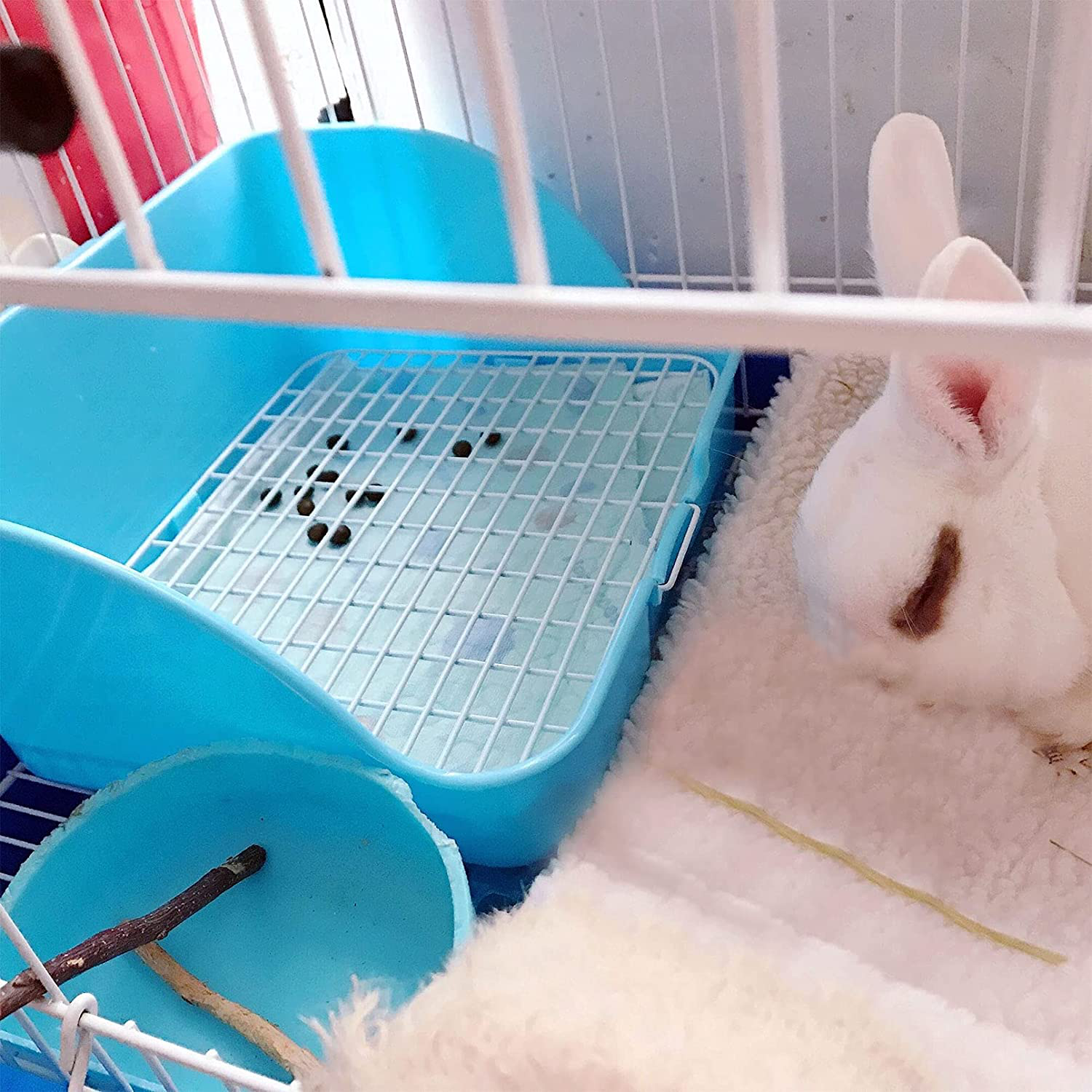 Kathson Rabbit Litter Box Toilet Pet Potty Trainer Cage Corner Tray Pan Litter Bedding Box Hanging Water Fountain Automatic Dispenser for Adult Guinea Pigs Rabbits Hamster Chinchilla Ferret Animals & Pet Supplies > Pet Supplies > Small Animal Supplies > Small Animal Bedding kathson   