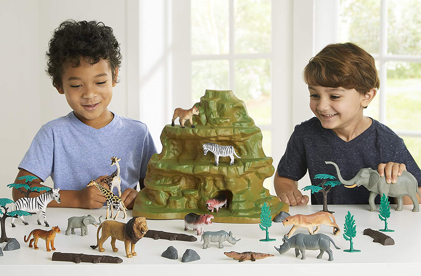 Animal Zone 30Pc Safari Set with Mountain Animals & Pet Supplies > Pet Supplies > Small Animal Supplies > Small Animal Habitat Accessories Animal Zone   