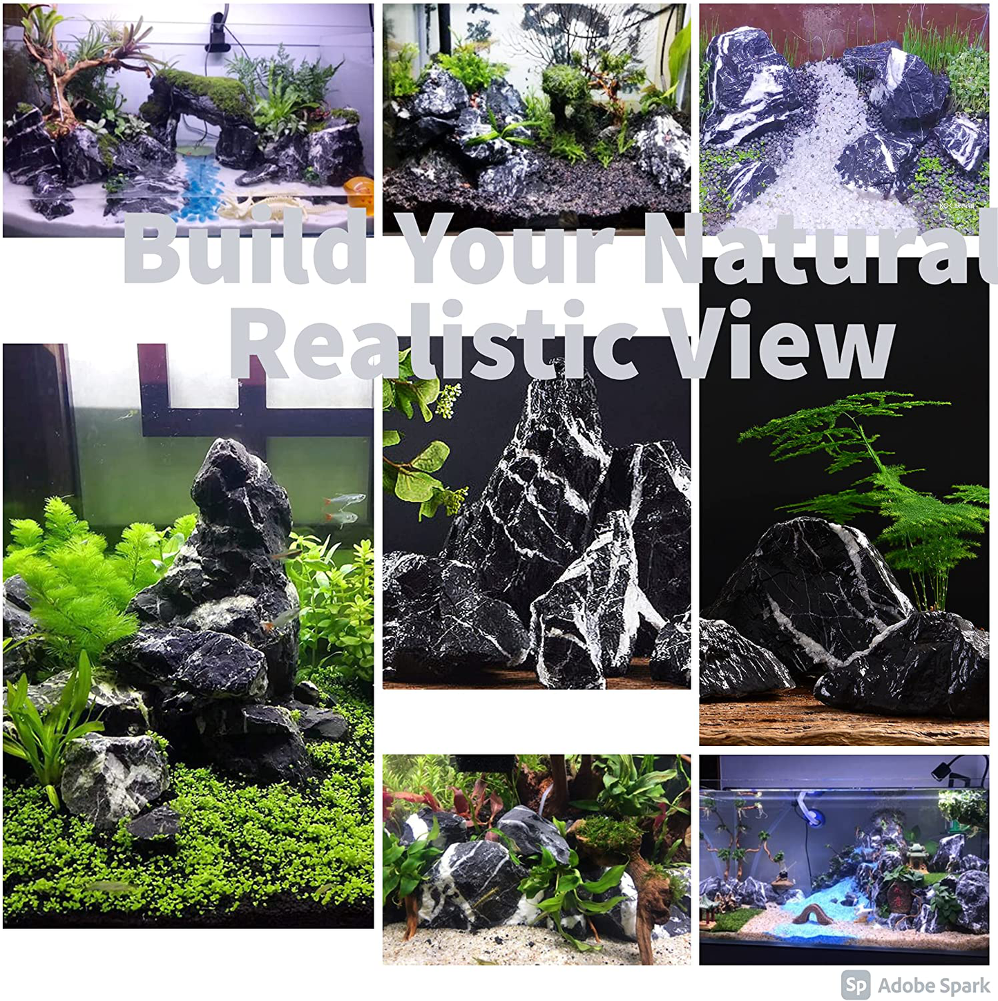 Landen Stones for Aquariums Terrariums, Vivariums, Reptile and Amphibian Enclosures (17Lbs, 2 to 6 Inches)