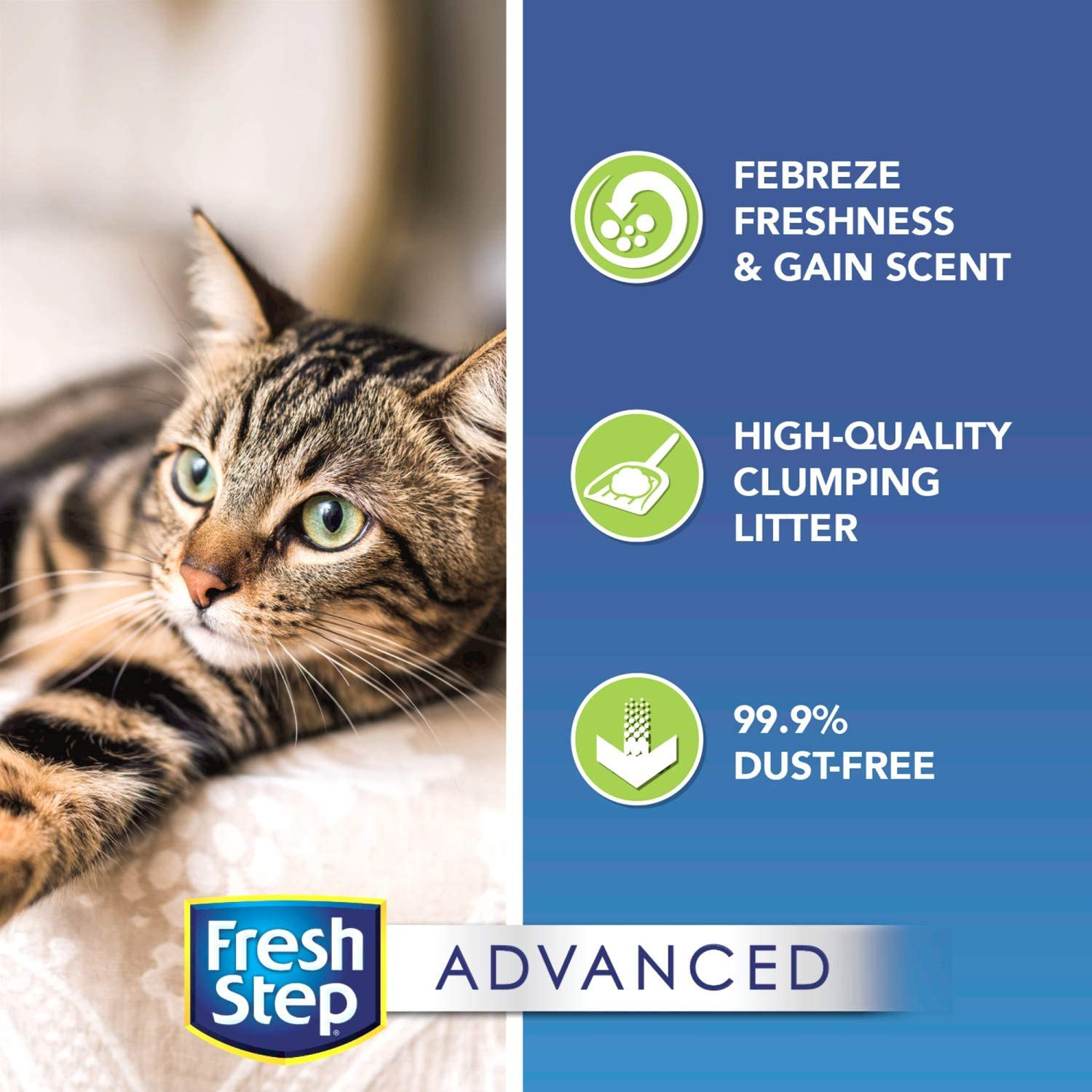 Fresh Step Advanced Cat Litter, Clumping Cat Litter, 99.9% Dust-Free, Gain Scent, 37 Lbs Total ( 2 Pack of 18.5 Lb Boxes) Animals & Pet Supplies > Pet Supplies > Cat Supplies > Cat Litter Fresh Step   