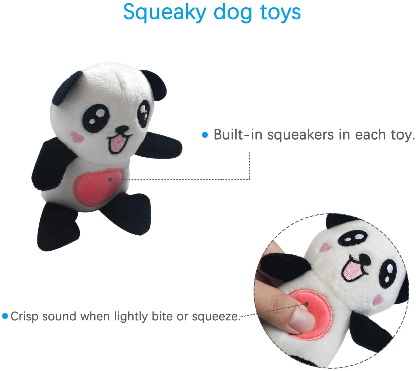 Set of 4 Funny Dog Toys, Cute Squeaky Plush Toys, Cool Stuffed Dog Toys,  Birthday Gifts for Medium Small Large Puppies