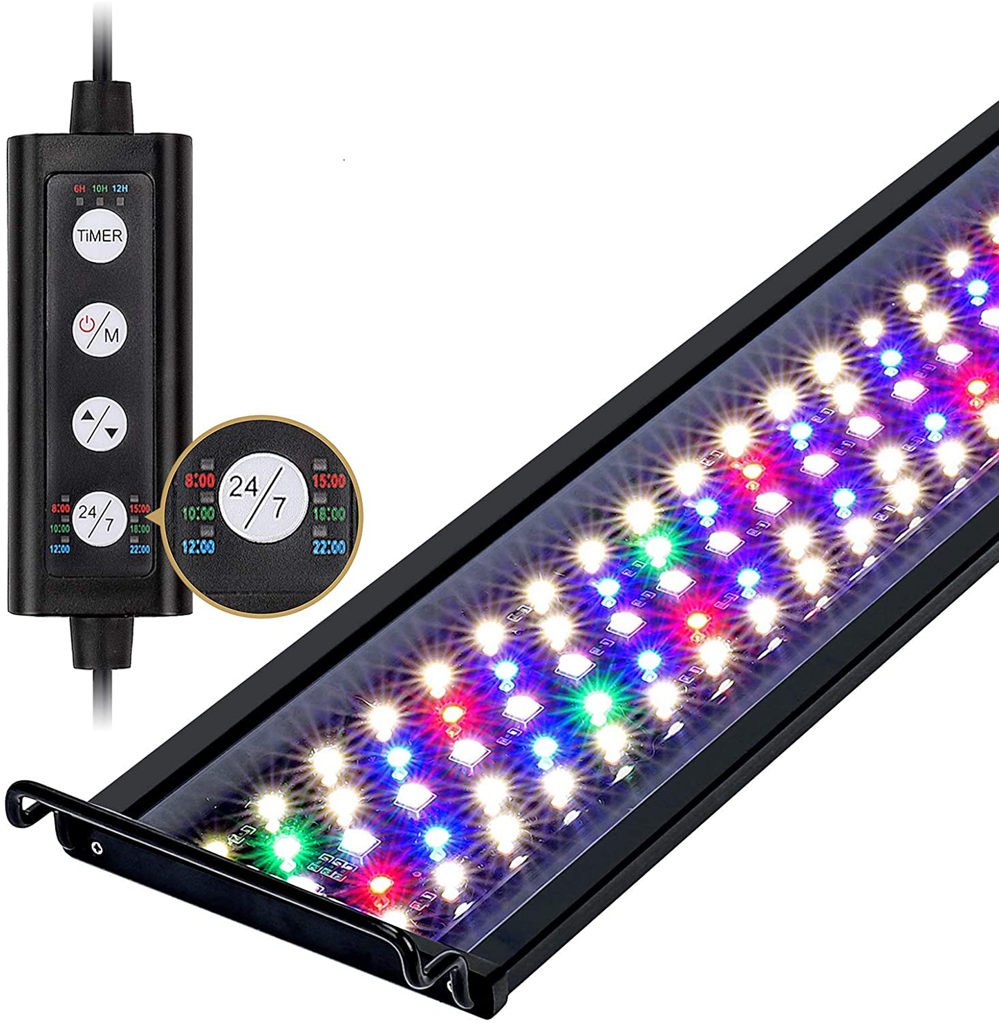 Hygger 18W 24/7 Lighting Aquarium LED Light, Sunrise-Daylight-Moonlight Mode and DIY Mode, Adjustable Timer Adjustable Brightness Fish Tank Light with Extendable Bracket 7 Colors for Planted Tank Animals & Pet Supplies > Pet Supplies > Fish Supplies > Aquarium Lighting hygger 14W for 12~18inch Tank  