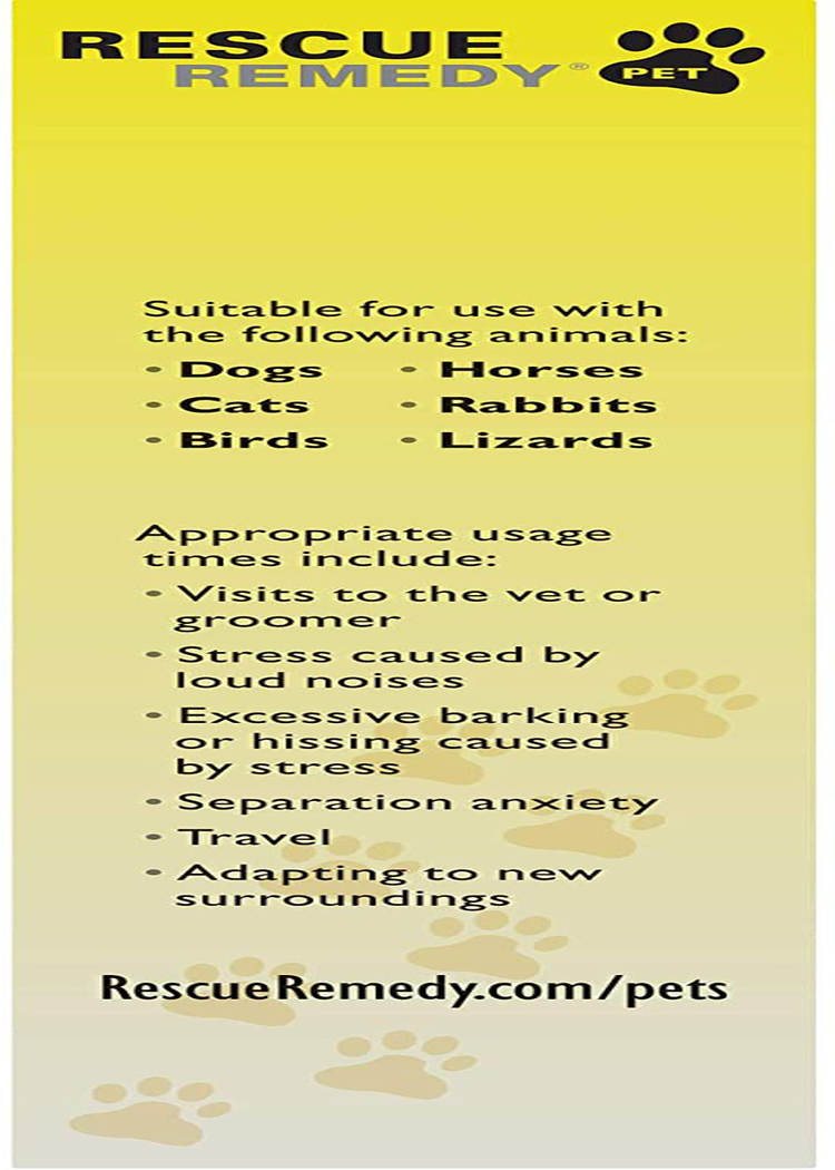 Bach RESCUE REMEDY PET Dropper 20Ml, Natural Stress and Occasional Anxiety Relief, Calming for Dogs, Cats, and Other Pets, Homeopathic Flower Remedy, Thunder, Fireworks and Travel, Sedative-Free Animals & Pet Supplies > Pet Supplies > Bird Supplies > Bird Treats RESCUE   