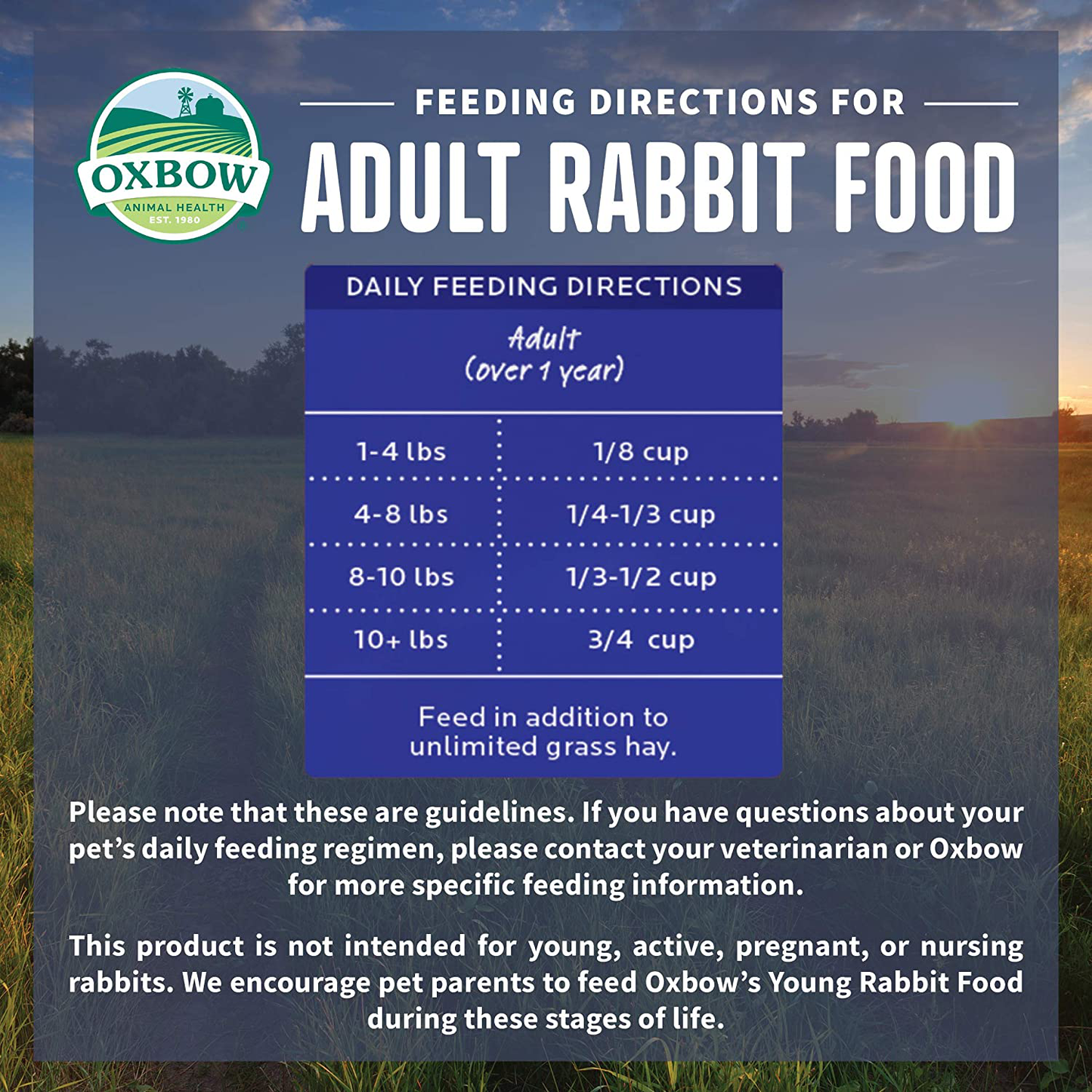 Oxbow Animal Health Organic Bounty Adult Rabbit Food - All Natural Rabbit Pellets - 3 Lb.