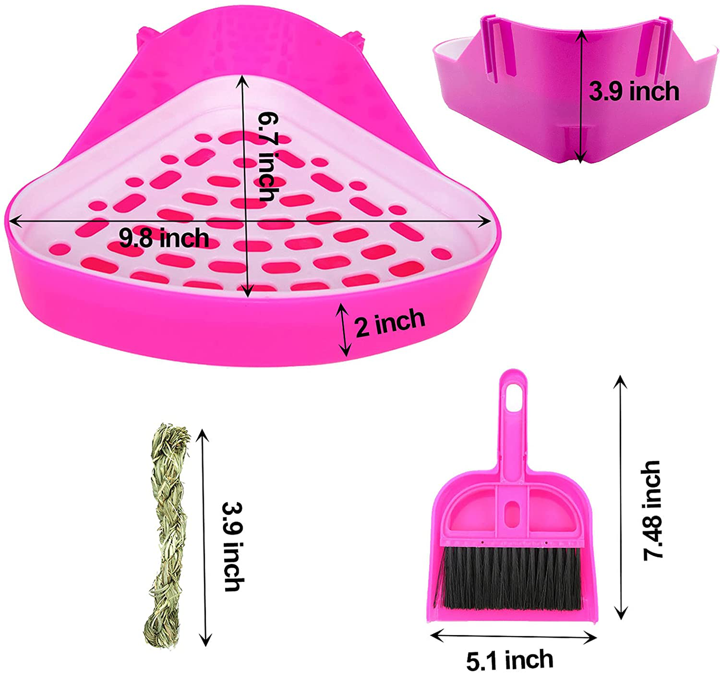 Kathson Triangle Potty Trainer Corner Bunny Toilet Guinea Pig Litter Bedding Plastic Box Pet Pan for Rabbit Chinchilla Hamster Ferret Small Animal(Pink) Animals & Pet Supplies > Pet Supplies > Small Animal Supplies > Small Animal Bedding kathson   