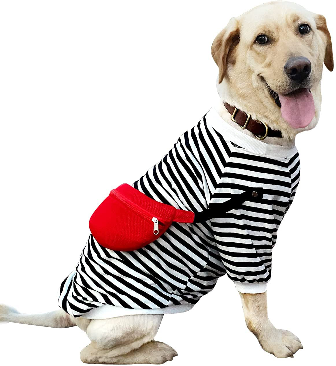 DOZCA Dog Shirt Striped with Detachable Pack, Breathable Soft T-Shirt for Small Medium Large Dogs Boy Girl, Stretch Puppy Sweatshirt Outfits Pet Clothes Animals & Pet Supplies > Pet Supplies > Dog Supplies > Dog Apparel DOZCA 2XL (26)  