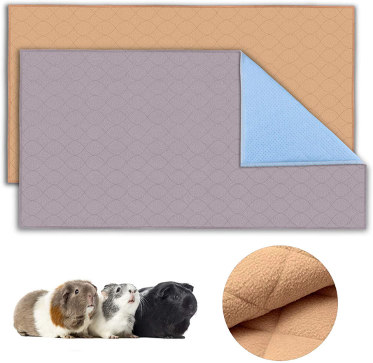 Uteuvili 2 Pack Guinea Pig Fleece Cage Liners Guinea Pig Bedding Washable Waterproof Reusable anti Slip Super Absorbent Pee Pad for Small Animals 24"X 48" Animals & Pet Supplies > Pet Supplies > Small Animal Supplies > Small Animal Bedding Uteuvili   