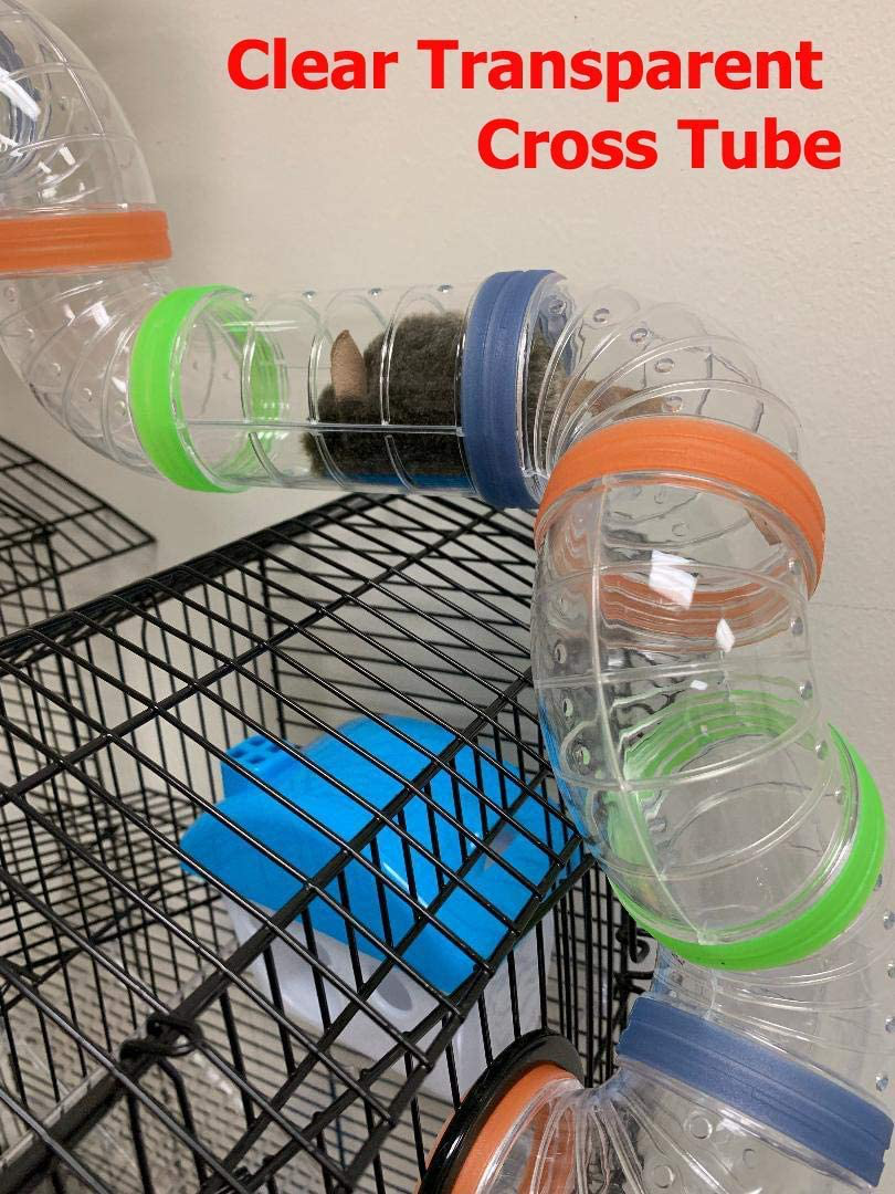 Large 5 Level Funland with Clear Transparent Tunnels Tubes Base Top Play Zone for Habitat Hamster Rodent Gerbil Mouse Mice Small Animal Critter Cage Animals & Pet Supplies > Pet Supplies > Small Animal Supplies > Small Animal Habitats & Cages Mcage   