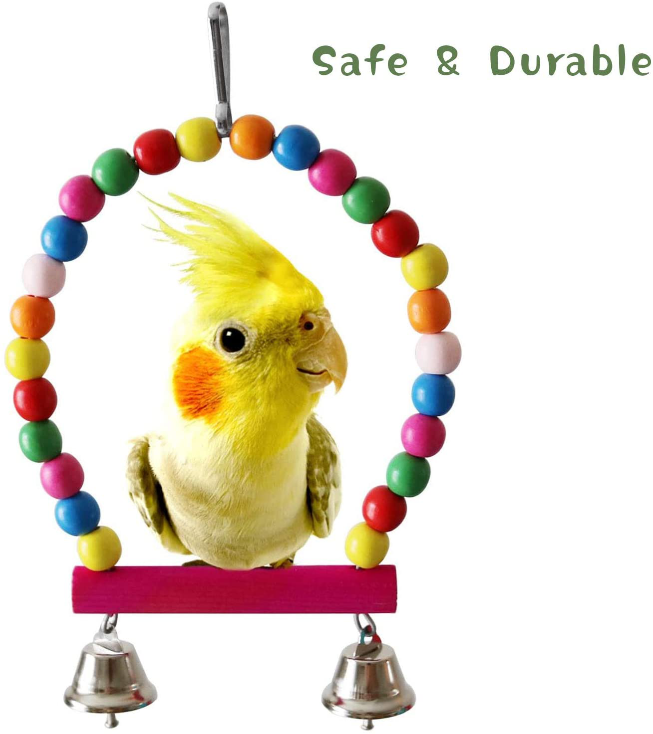 BWOGUE 5Pcs Bird Parrot Toys Hanging Bell Pet Bird Cage Hammock Swing Toy Hanging Toy for Small Parakeets Cockatiels, Conures, Macaws, Parrots, Love Birds, Finches Animals & Pet Supplies > Pet Supplies > Bird Supplies > Bird Cage Accessories BWOGUE   