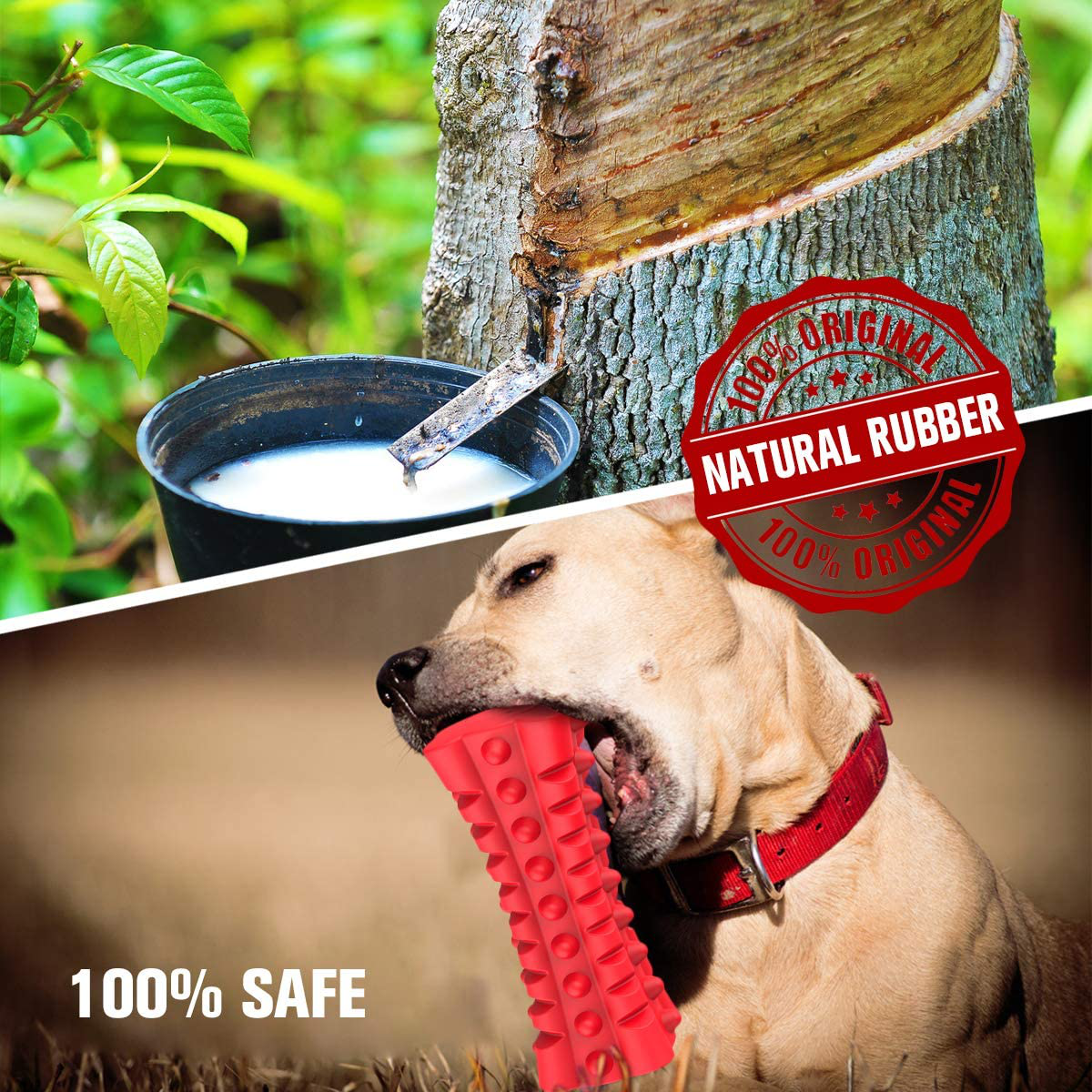 VANFINE Dog Squeaky Toys Almost Indestructible Tough Durable Dog Toys Dog Chew Toys for Large Dogs Aggressive Chewers Stick Toys Puppy Chew Toys with Non-Toxic Natural Rubber Animals & Pet Supplies > Pet Supplies > Dog Supplies > Dog Toys VANFINE   