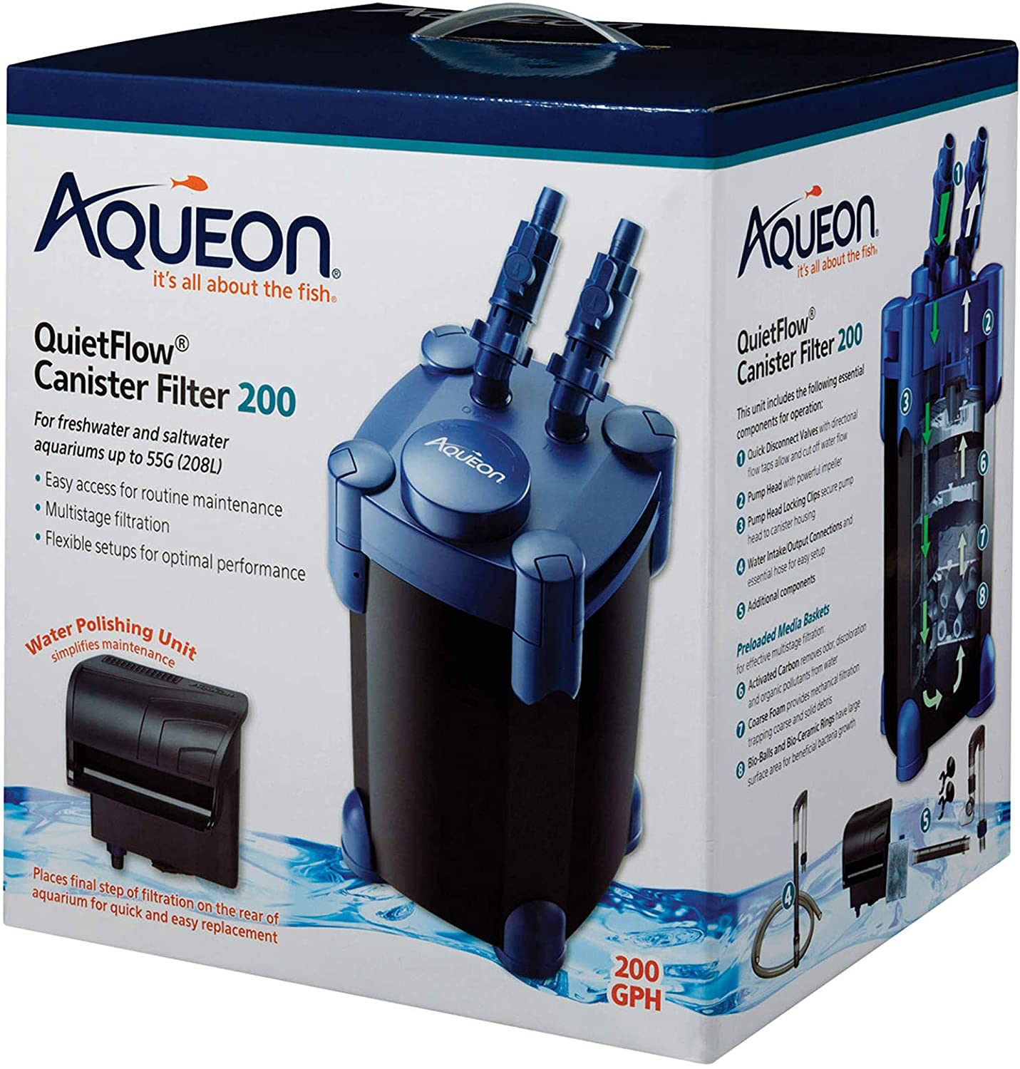 Aqueon Quietflow Canister Filter 100-150 Gallons Animals & Pet Supplies > Pet Supplies > Fish Supplies > Aquarium Filters Aqueon Upto 55 Gallon  