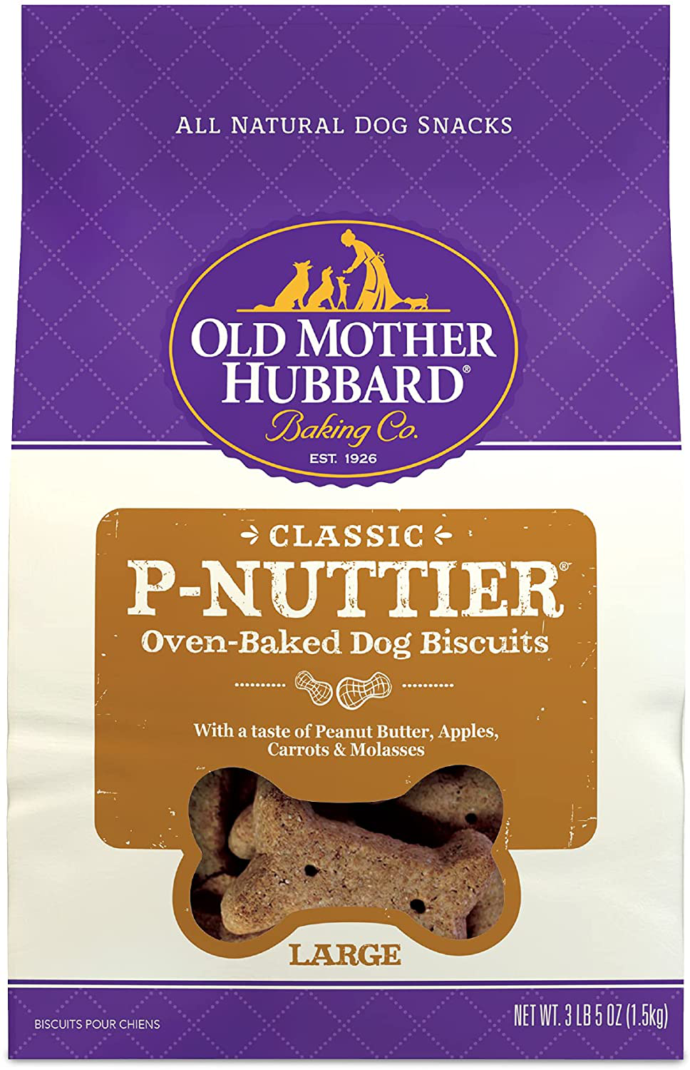 Old Mother Hubbard Classic P-Nuttier Peanut Butter Dog Treats, Oven Baked Crunchy Treats for Large Dogs, Natural, Healthy, Training Treats Animals & Pet Supplies > Pet Supplies > Small Animal Supplies > Small Animal Treats Old Mother Hubbard 3.5 Pound Bag (Pack of 1)  