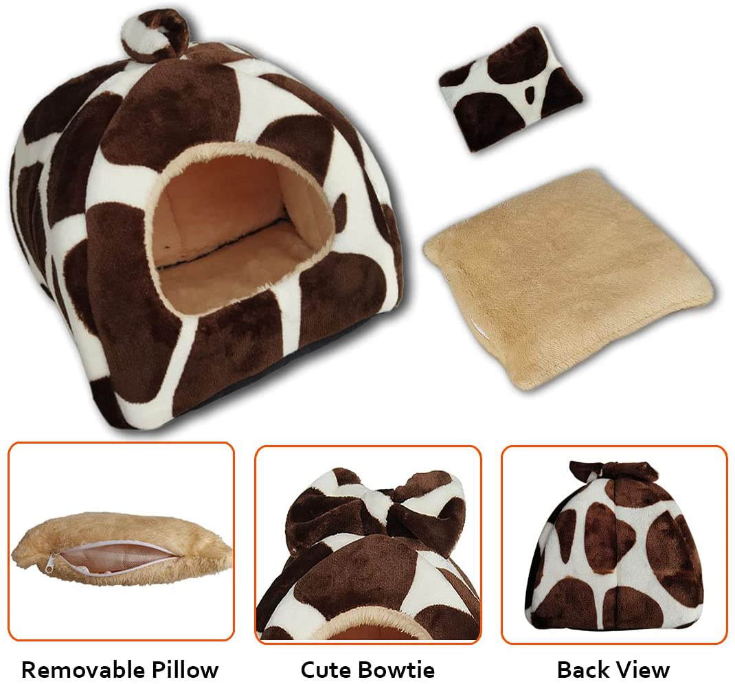 GINIDEAR Guinea Pig Bed, Guinea Pig Hideout House Accessories Warm Bed for Small Animals Hamsters Chinchillas Dwarf Bunnies Hedgehogs. Animals & Pet Supplies > Pet Supplies > Small Animal Supplies > Small Animal Habitat Accessories GINIDEAR   