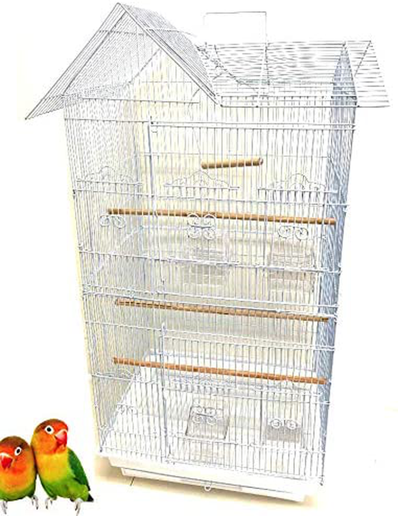 Mcage 63'' Rolling Standing Bird Cage for Cockatiel Sun Conure Parakeet Finch Budgie Lovebird Canary Pet Bird Cage with Stand Animals & Pet Supplies > Pet Supplies > Bird Supplies > Bird Cages & Stands Mcage   