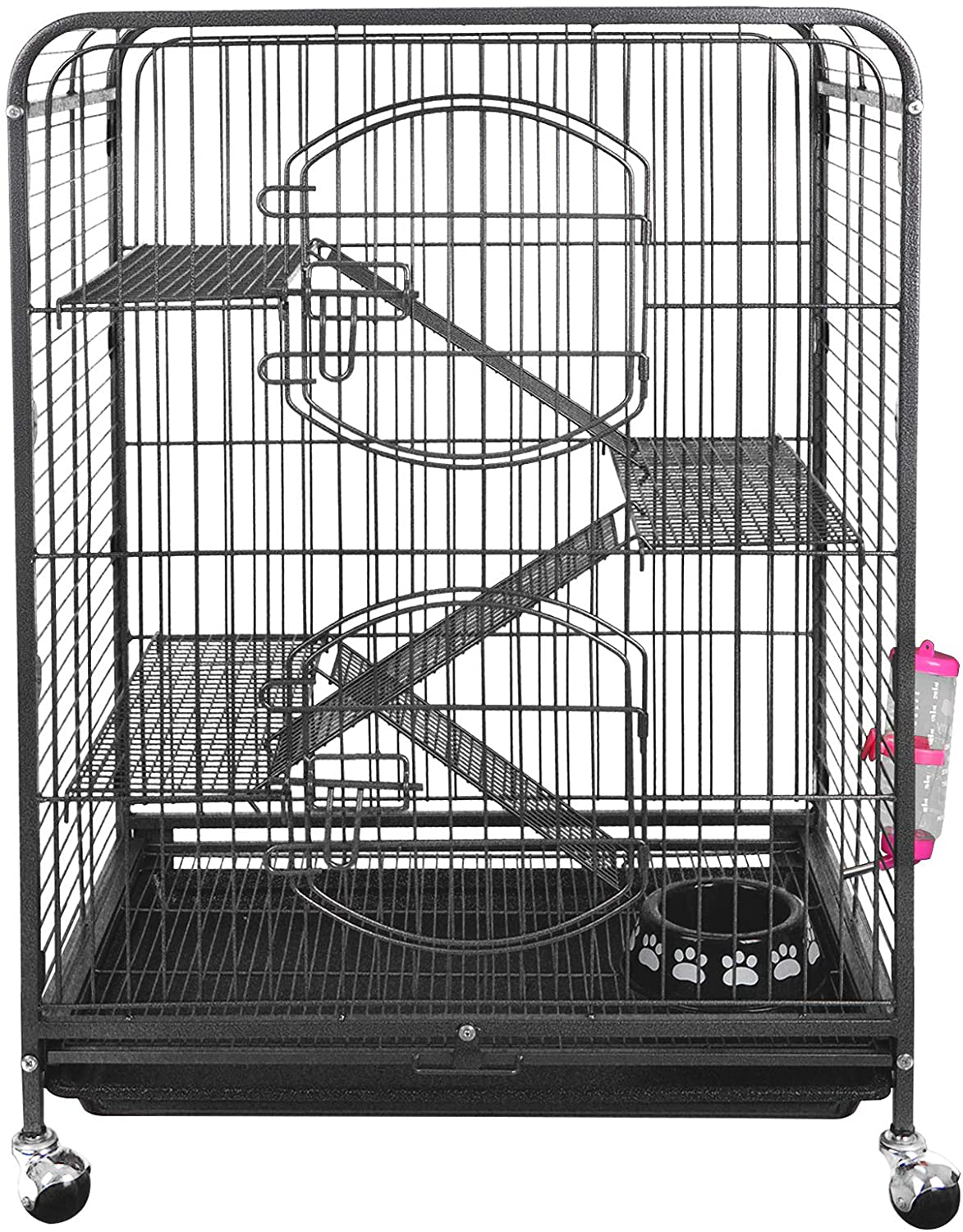 Bbbuy Ferret Cage Small Animals Hutch Pet Habitat Critter Nation Unit House (1 Bottom Tray,2 Front Doors,3 Ramps,4 Levels,25.6” X 17.3” X 36.2”) for Cat,Rabbit,Chinchilla,Rat,Sugar Gliders,Hamster Animals & Pet Supplies > Pet Supplies > Small Animal Supplies > Small Animal Habitats & Cages BBBuy   