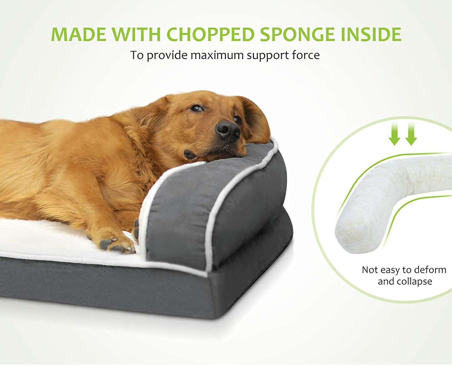 Orthopedic Pet Sofa Bed, Pecute Pillow Dog Bed with Egg Crate Foam, Plush Cat Couch Bed with Removable Washable Cover and Non-Skid Bottom, Suitable for Small Medium Large Dogs & Cats Animals & Pet Supplies > Pet Supplies > Cat Supplies > Cat Beds Pecute   