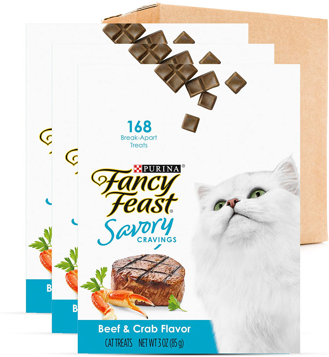 Purina Fancy Feast Limited Ingredient Cat Treats Animals & Pet Supplies > Pet Supplies > Cat Supplies > Cat Treats Purina Fancy Feast NEW! Savory Cravings Beef & Crab (3) 3 oz. Boxes
