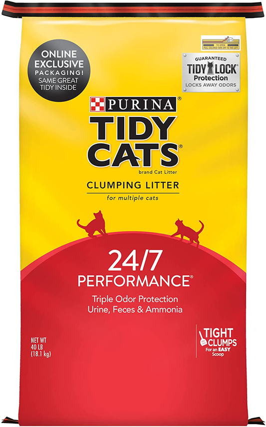 Purina Tidy Cats Low Dust Clumping Cat Litter for Litter Box Odor Control, 24/7 Performance - 40 Lb. Bag Animals & Pet Supplies > Pet Supplies > Cat Supplies > Cat Litter Nestle Purina Pet   
