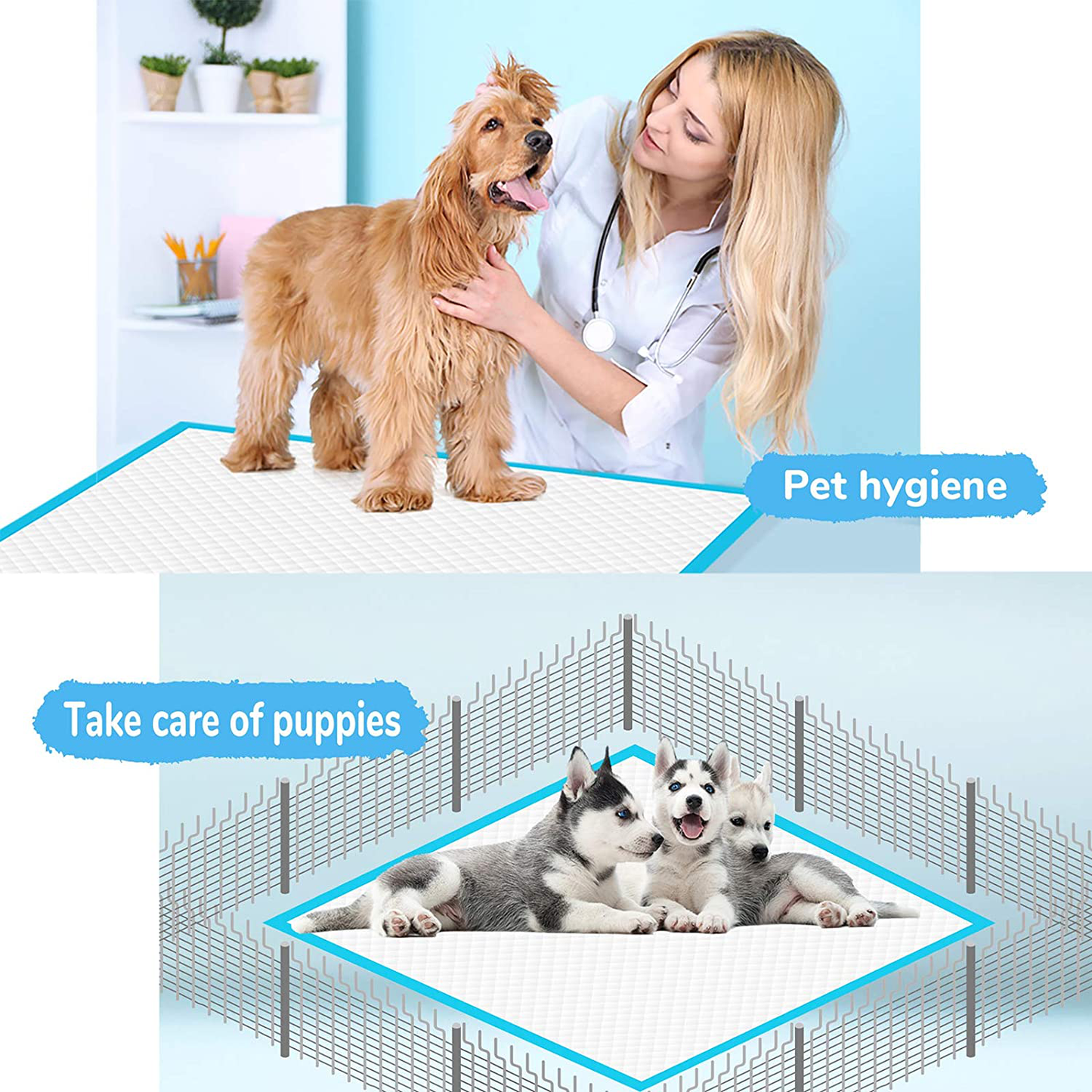JOINPADS Dog Pee Pad, Puppy Potty Training Pet Pads Dog Pads Extra Large Disposable Super Absorbent & Leak-Free Pee Pads 28"X34" Animals & Pet Supplies > Pet Supplies > Dog Supplies > Dog Diaper Pads & Liners JOINPADS   