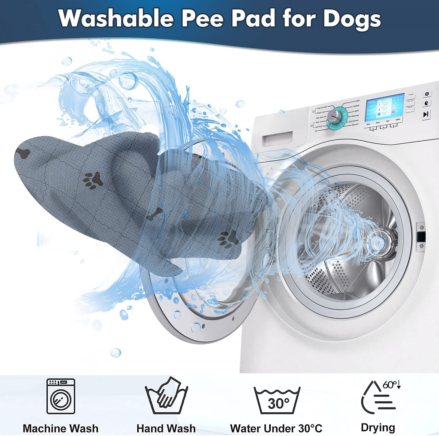 Gimars Upgrade Heavy Absorbency Non-Slip Washable Pee Pads for Dogs, 72"X72", 65"X48", 36"X31" Reusable Anti-Tear Dog Training Pads, Waterproof Floor Mat for Incontinence, Playpen Animals & Pet Supplies > Pet Supplies > Dog Supplies > Dog Kennels & Runs Gimars   