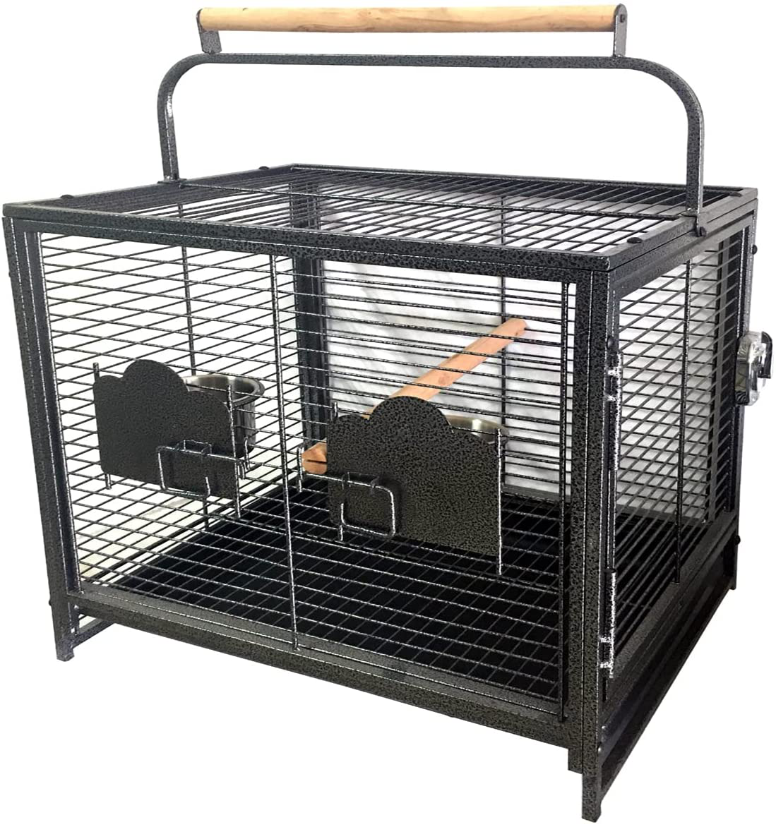 Mcage Portable and Durable Heavy Duty Travel Vet Bird Parrot Carrier Play Stand Perch Cage Feeding Bowl Stand with Handle and Accessories Animals & Pet Supplies > Pet Supplies > Bird Supplies > Bird Cages & Stands Mcage   