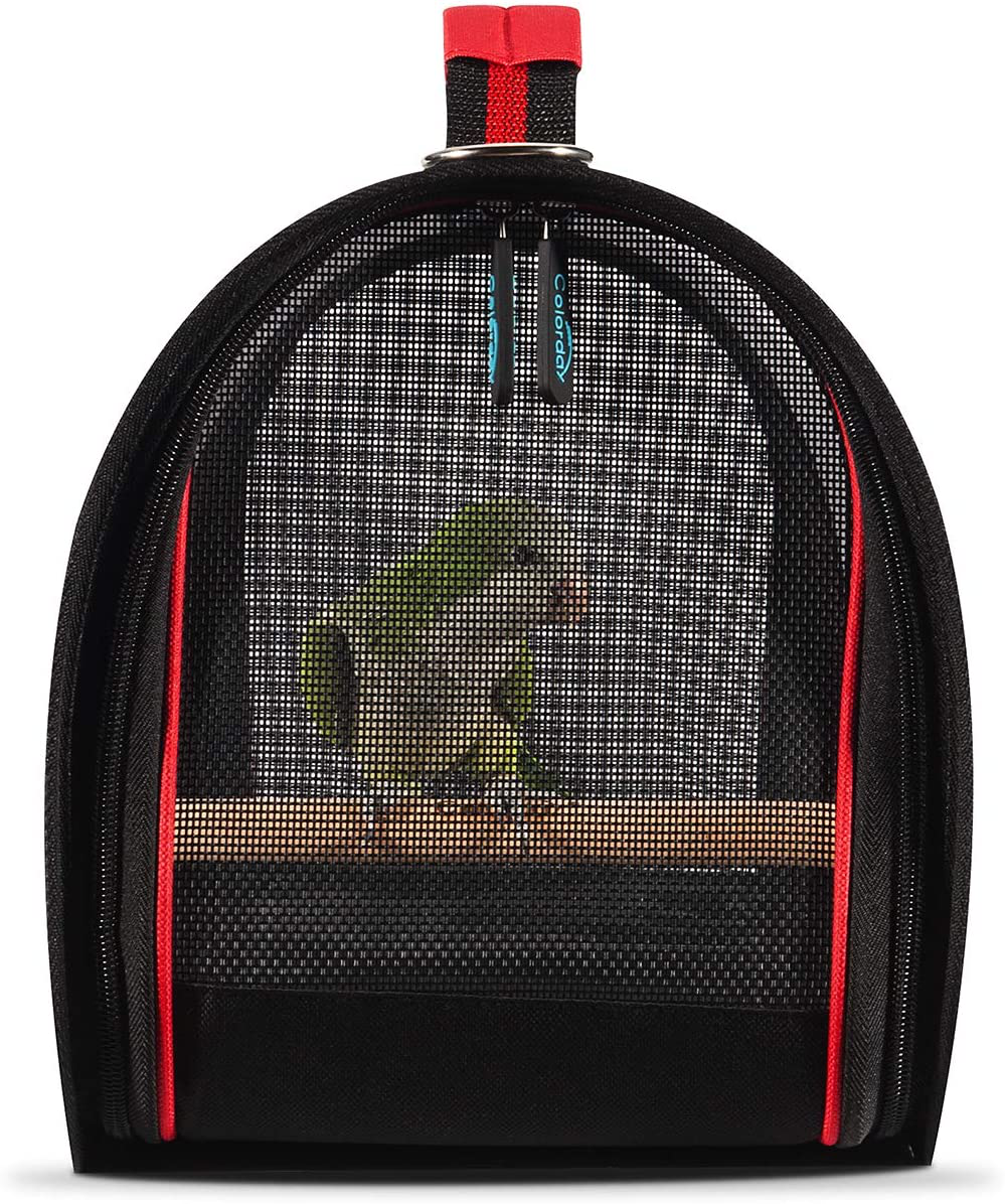 Colorday Lightweight Bird Carrier, Bird Travel Cage Parrot (Medium 16 X 9 X 11, Red) Patented Product Animals & Pet Supplies > Pet Supplies > Bird Supplies > Bird Cages & Stands Colorday   