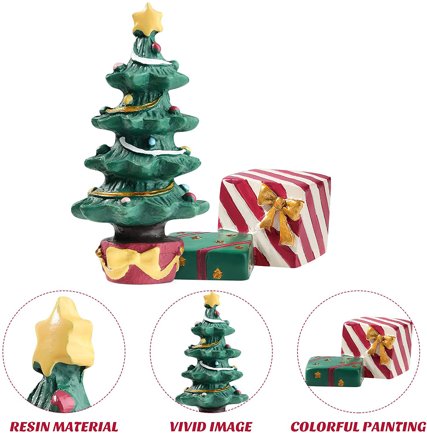 Balacoo 1 Set Christmas Aquarium Decoration Xmas Tree Figure Present Box Miniature Resin Micro Landscape Ornaments for Holiday Fish Tank Supplies Table Decor Animals & Pet Supplies > Pet Supplies > Fish Supplies > Aquarium Decor balacoo   