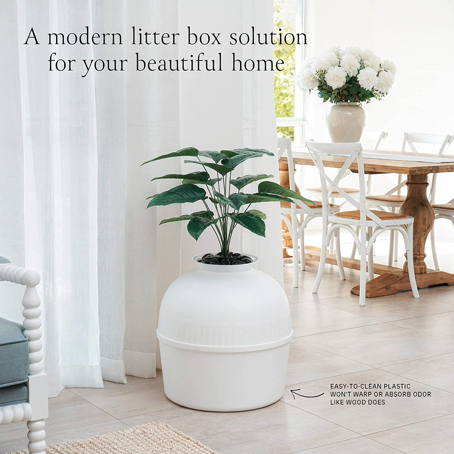 Secret Litter Box by Bundle & Bliss - Hidden Litter Box Enclosure with Odor Control Carbon Filter, Faux Plant and Real Stones, Perfect for Large Cats Animals & Pet Supplies > Pet Supplies > Cat Supplies > Cat Furniture Bundle & Bliss   